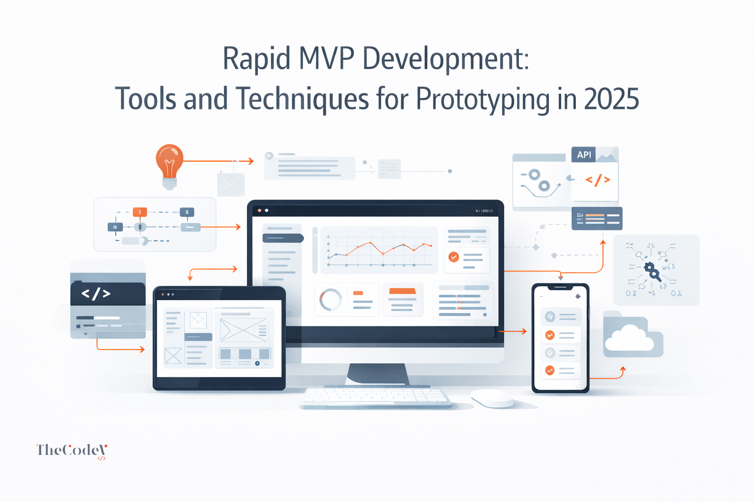 Rapid MVP development workflow showing prototyping, validation, and agile product iteration in 2025