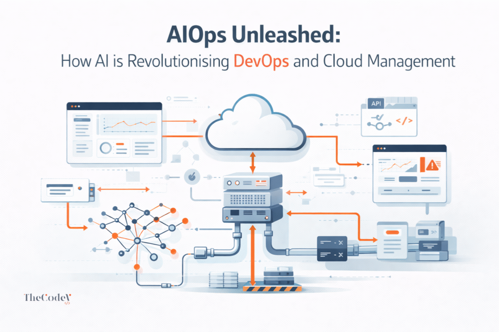 AI-powered dashboard showing aiops in devops improving cloud monitoring and automated incident detection