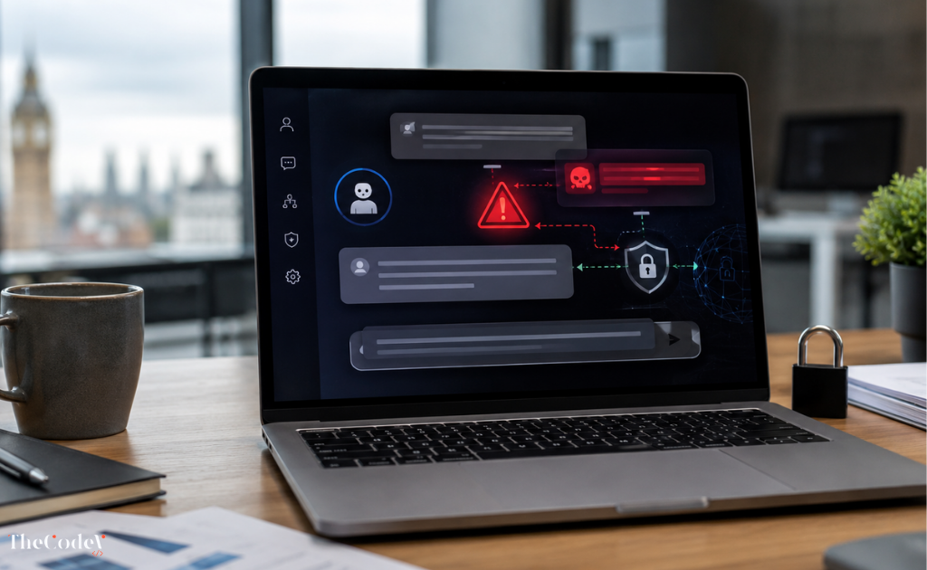 Secure AI system diagram representing prompt injection security risks in UK business software